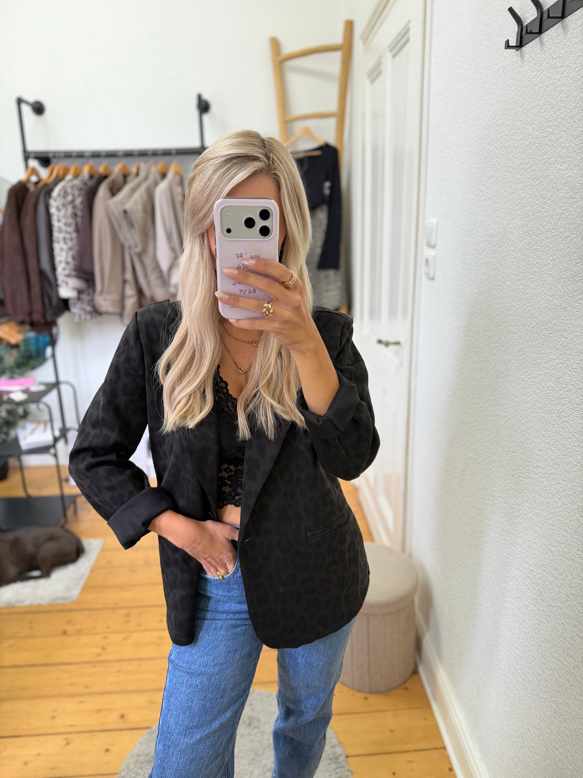 Leoprint Jersey Blazer