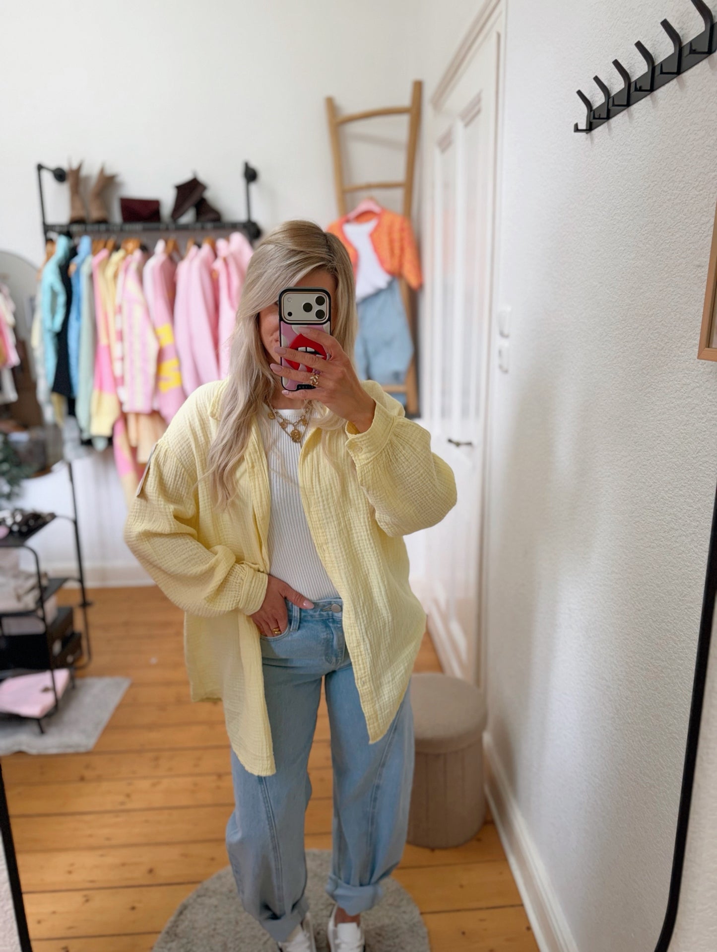 Musselin Bluse „believe“