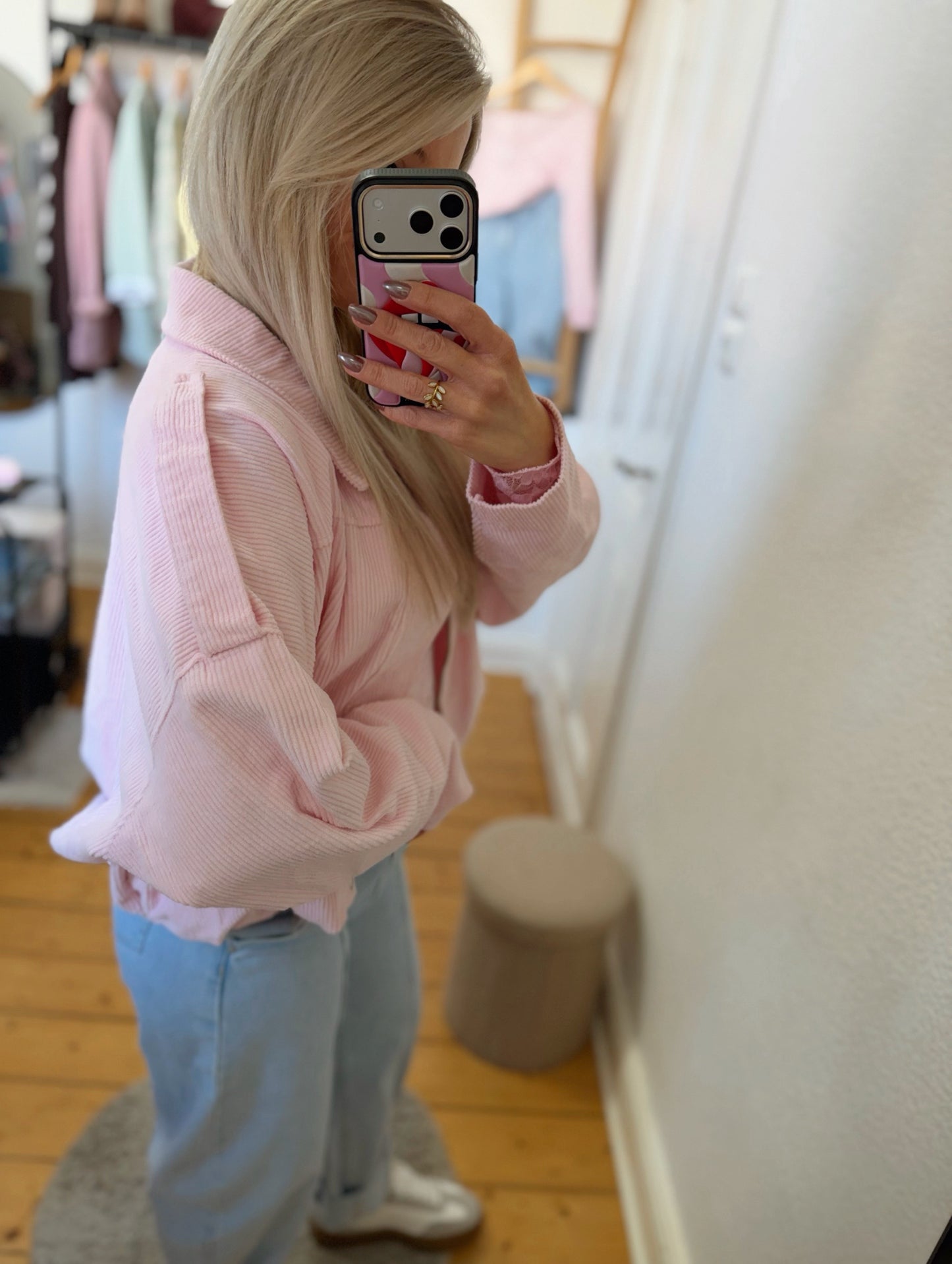 Cord Jacke in rosa