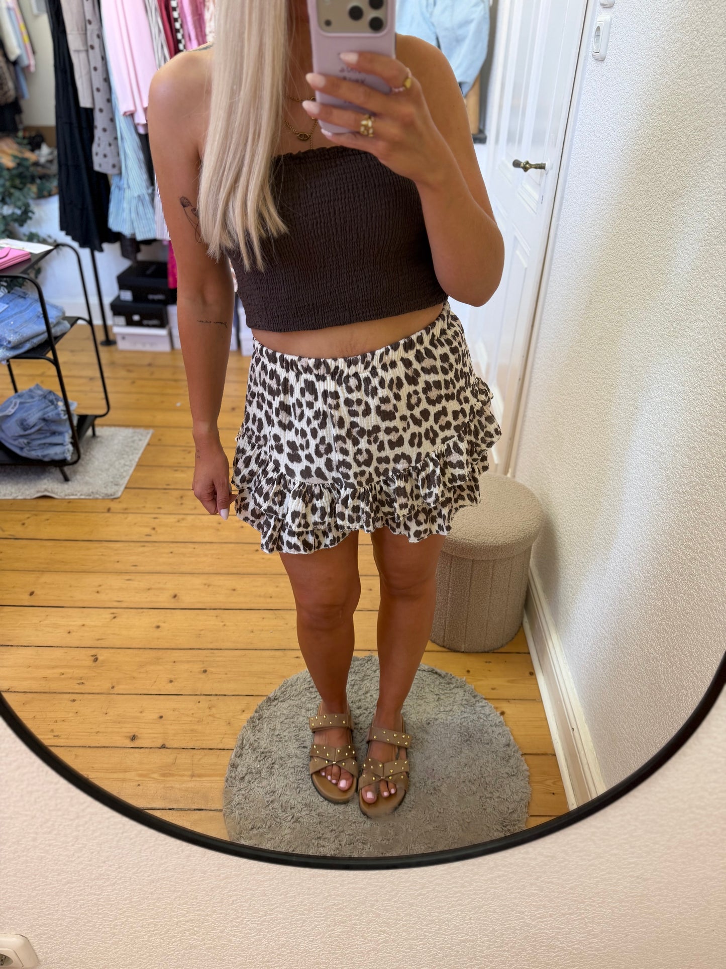 Leoprint skort