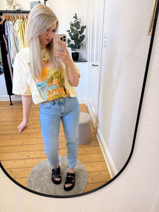 Mom Jeans Basic Blue
