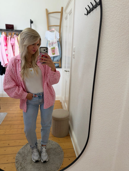 Musselin Bluse „pretty pink in Leo“
