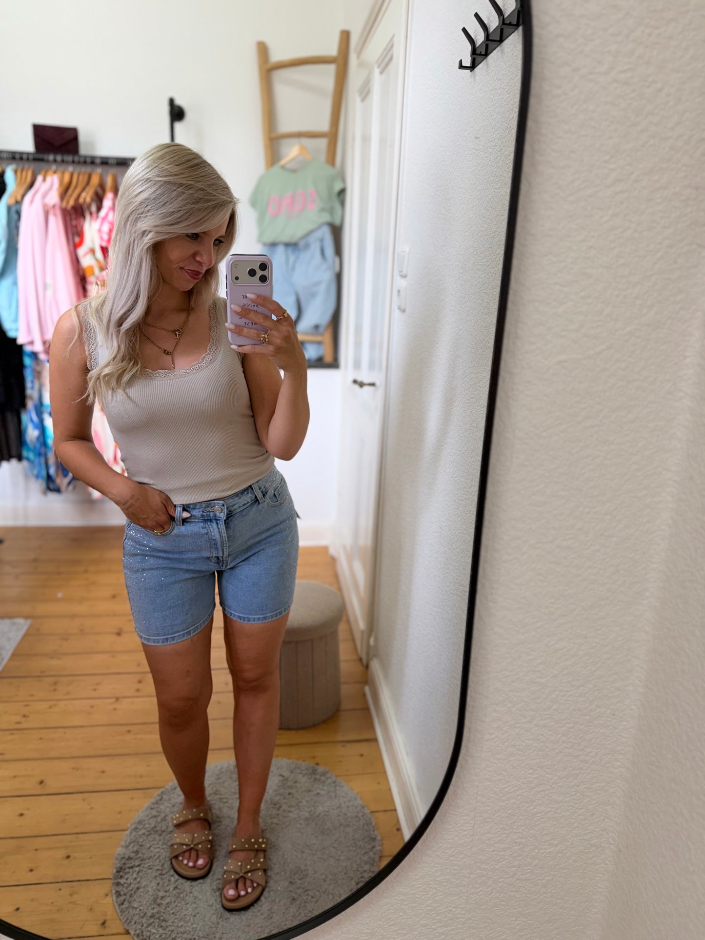 Top mit spitze