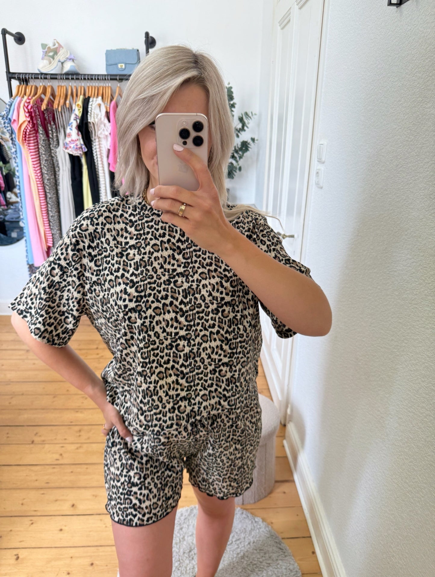 Krepp leoprint Shirt