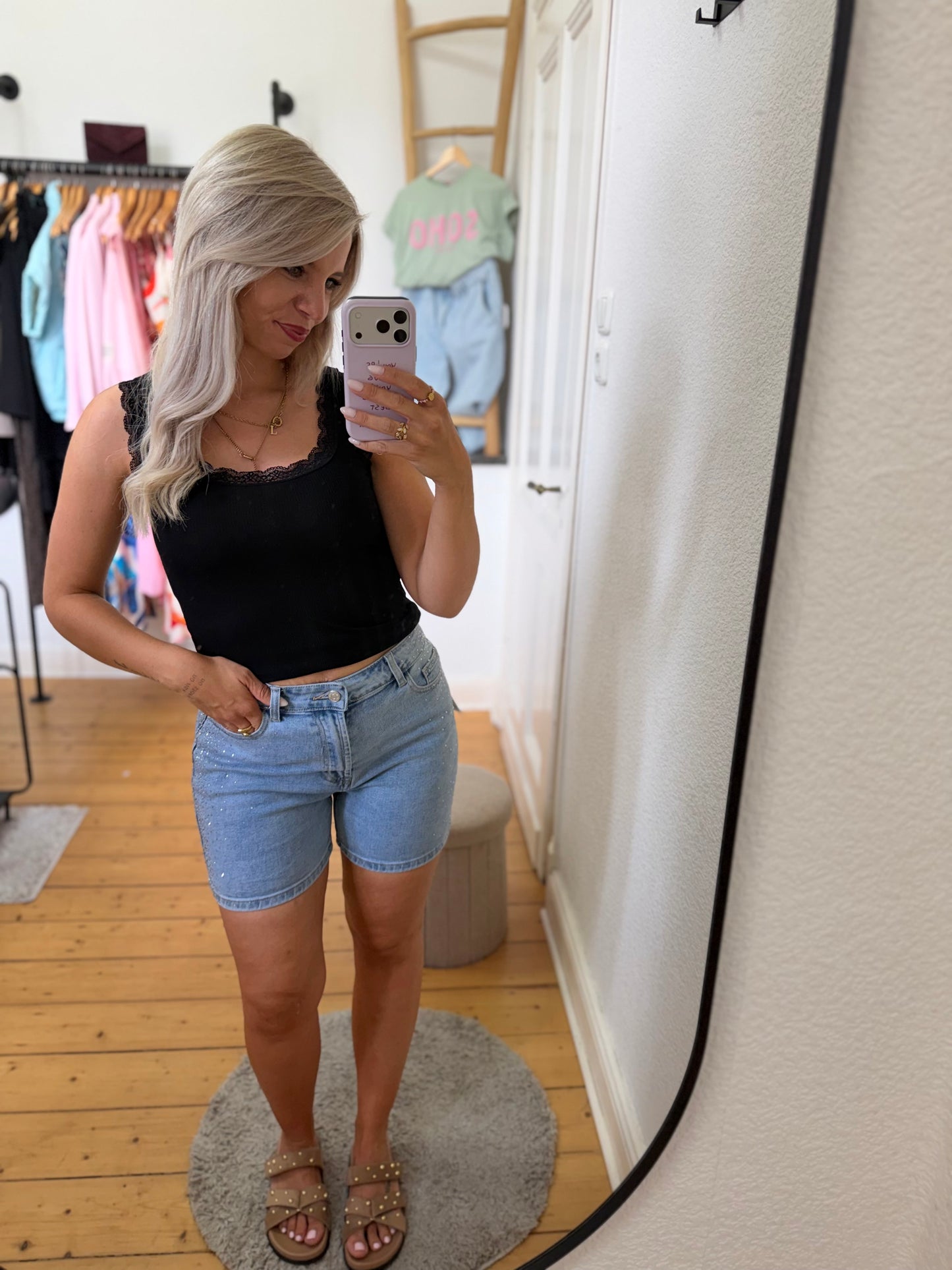 Top mit spitze