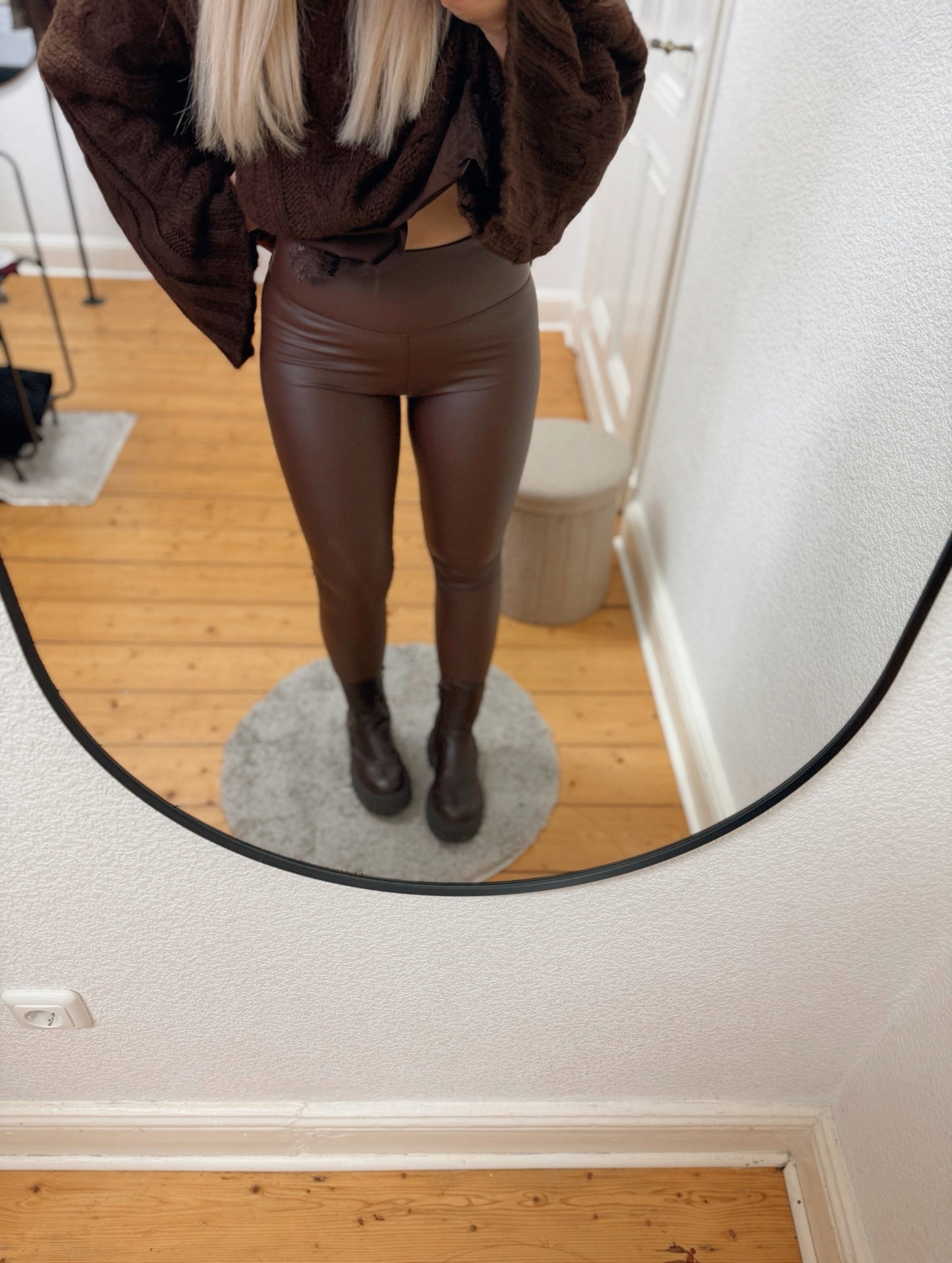 Leder leggings Braun