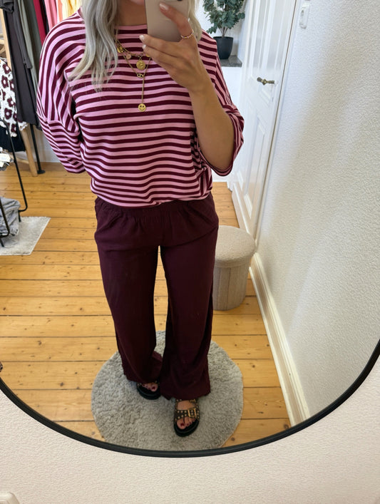 Leinenhose in Bordeaux