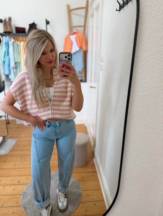 Kurzarm cardigan „zip it“