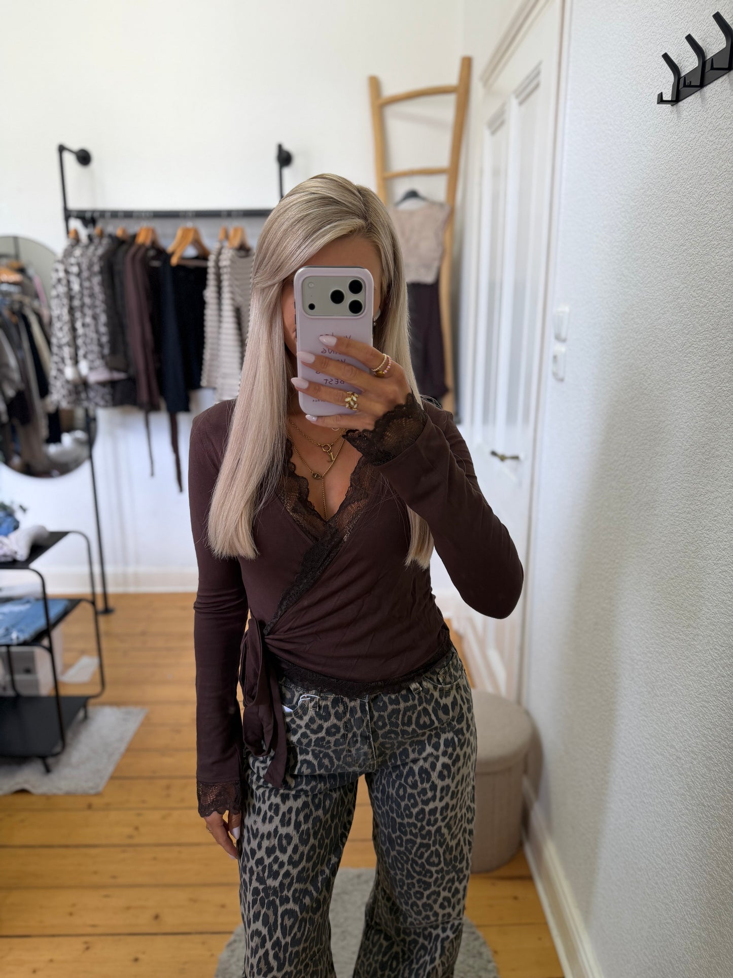 Spitzenshirt langarm