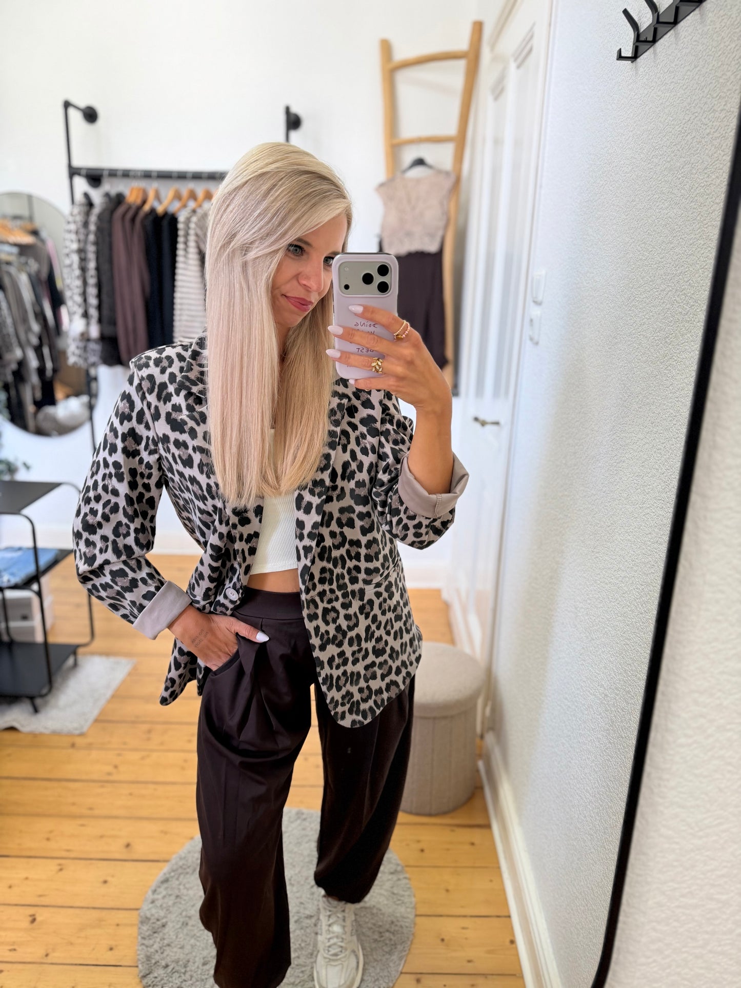 Leoprint Jersey Blazer