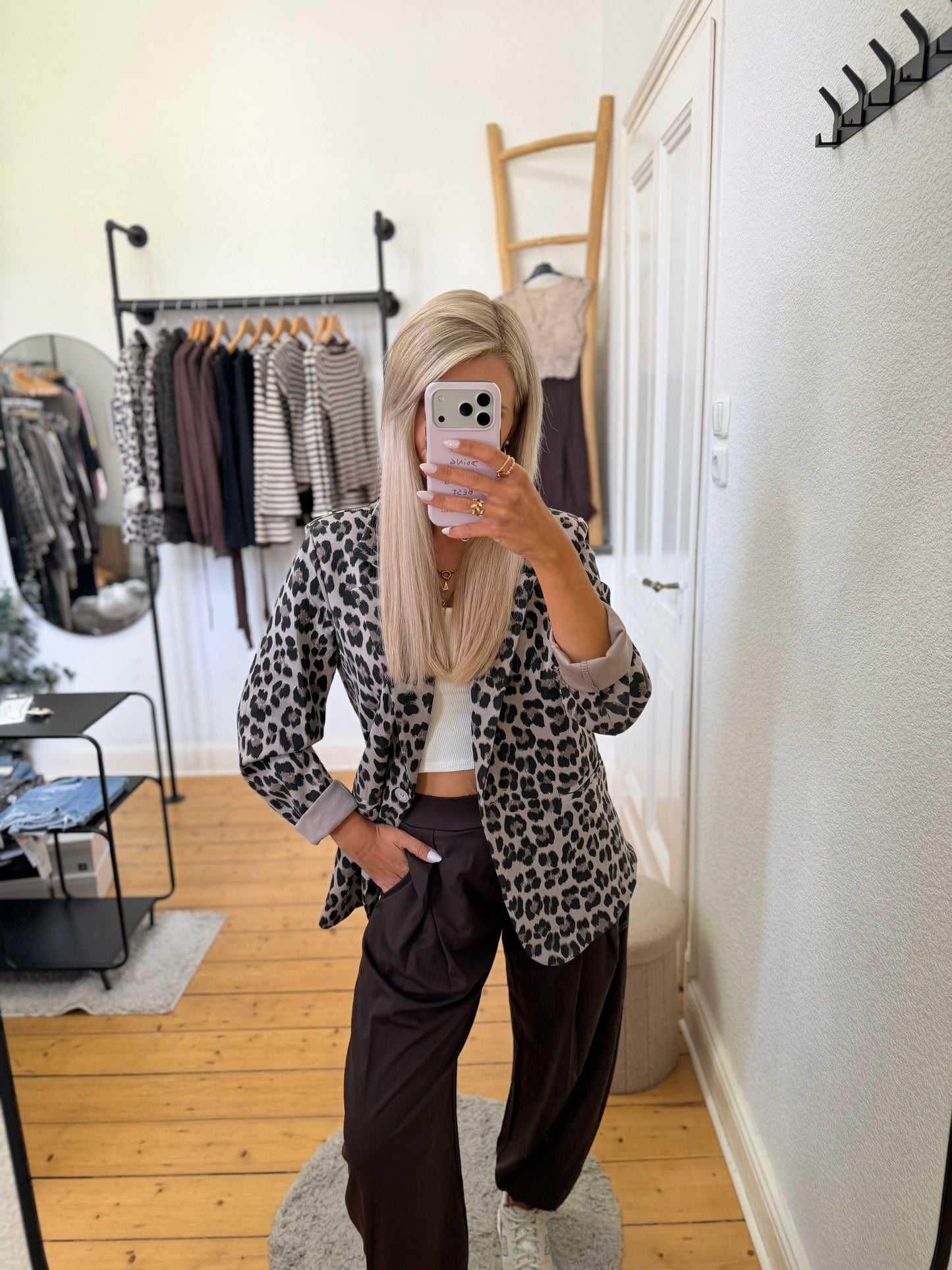 Leoprint Jersey Blazer
