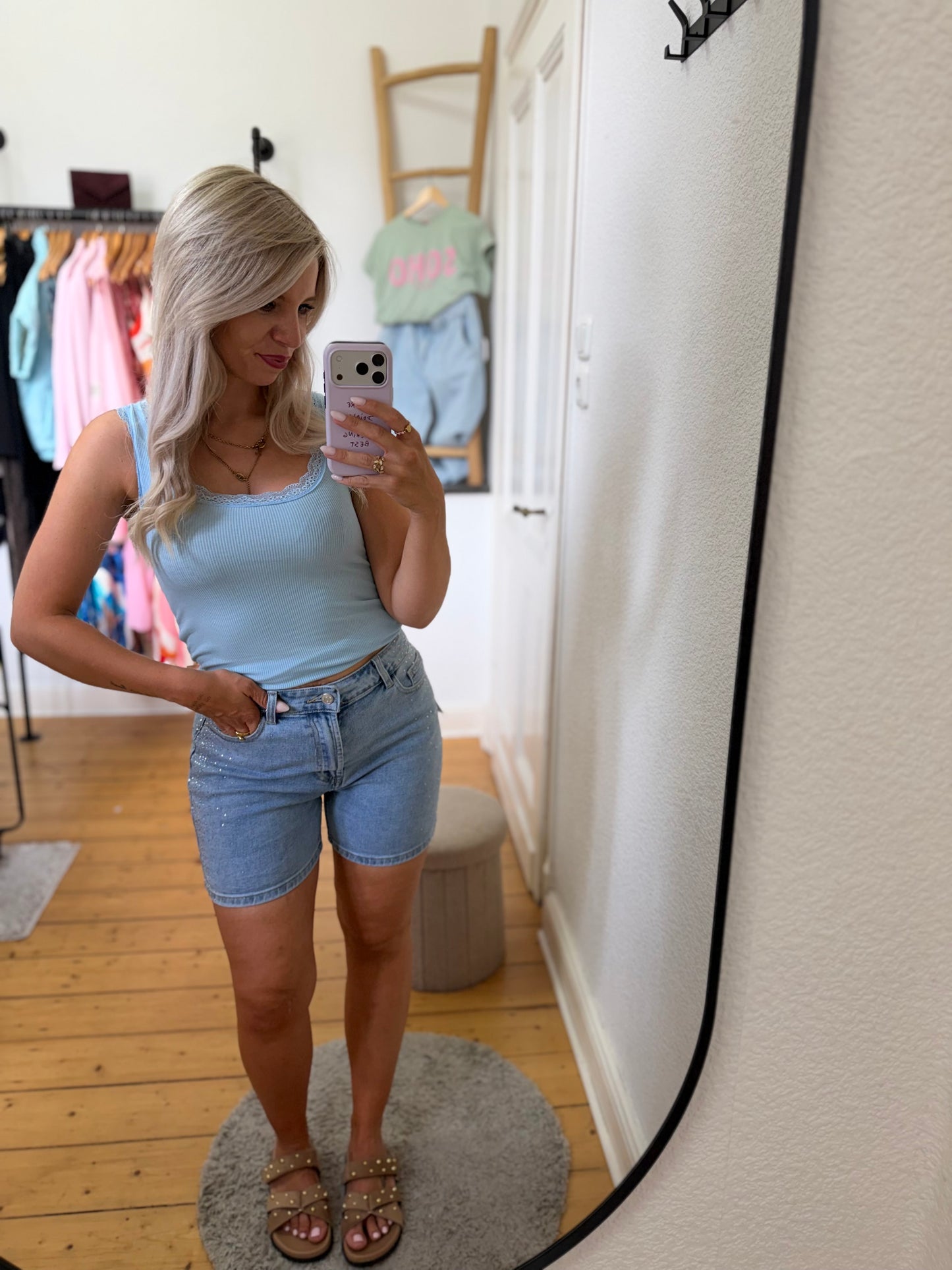 Top mit spitze